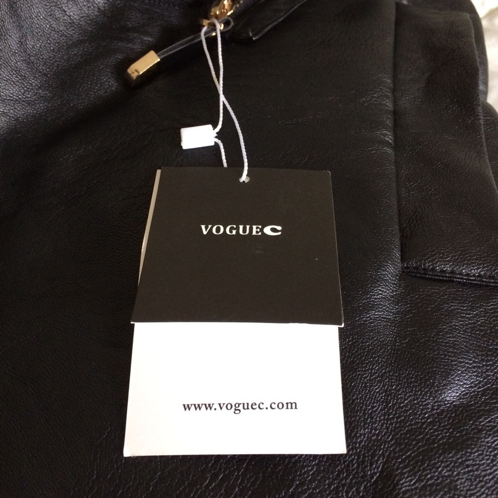 NWT Black Leather Vogue Fur Jacket - Picture 5 of 5